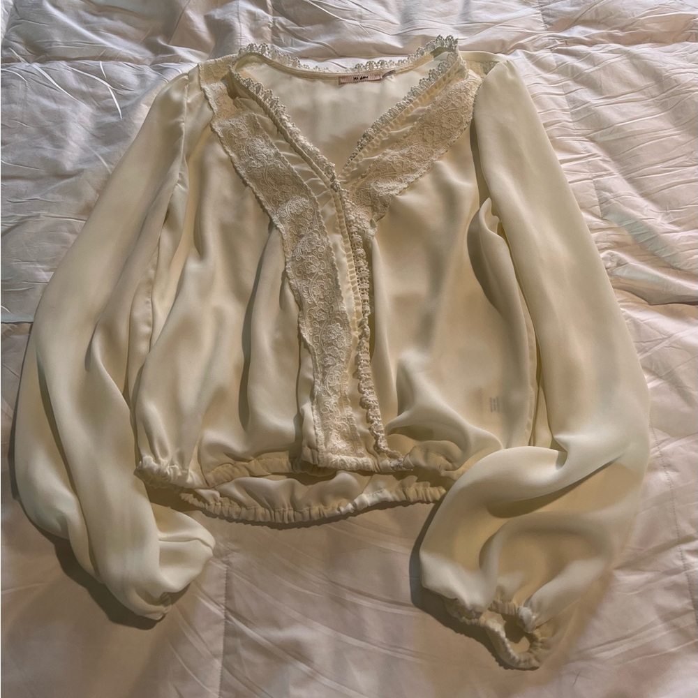 Cream Crop Blouse- size XS